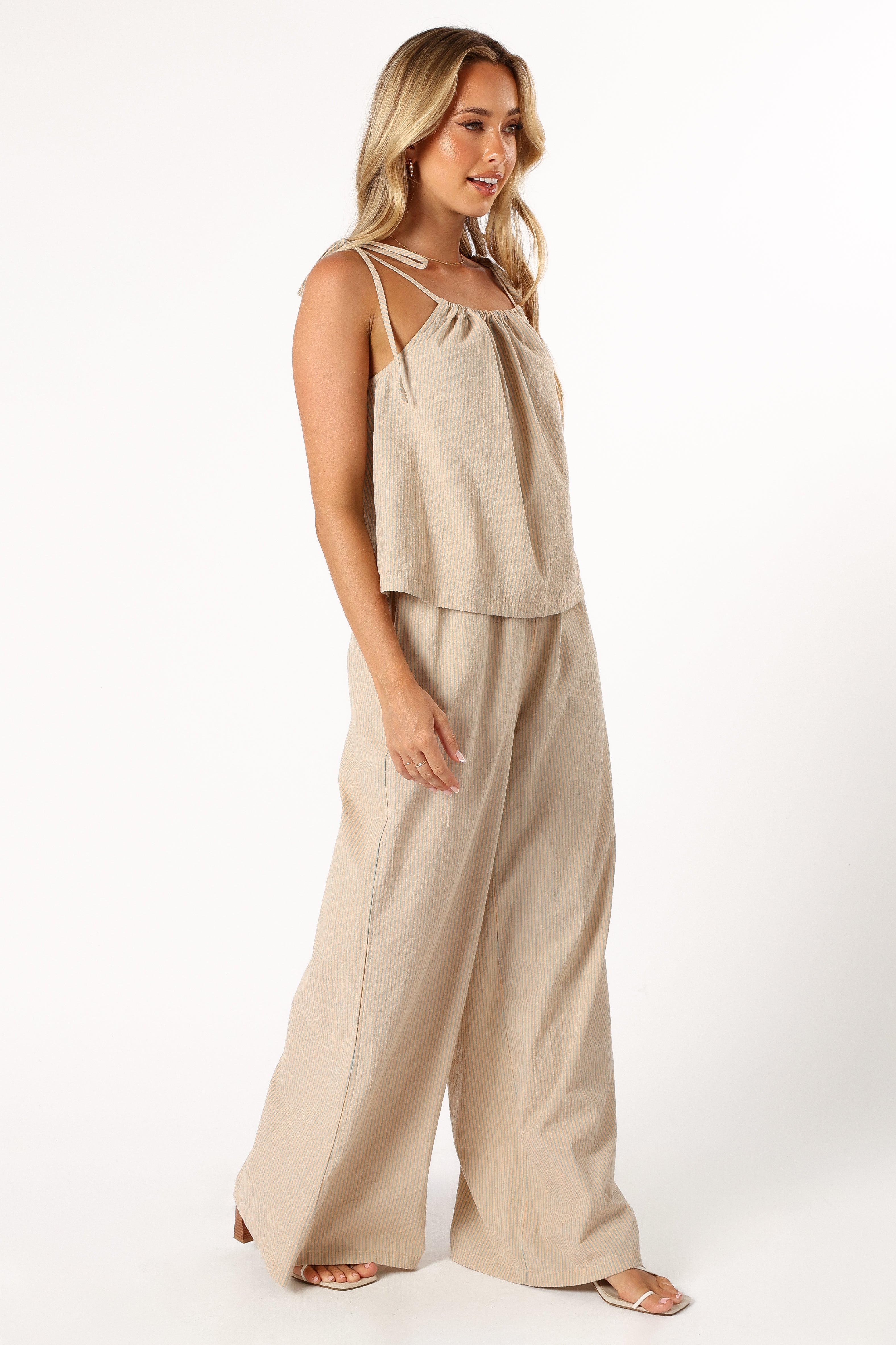 Savanna Striped Pants - Apricot
