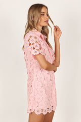 Tallie Button Up Mini Dress - Pink