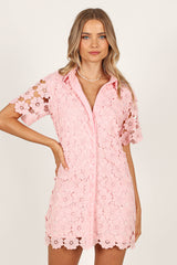 Tallie Button Up Mini Dress - Pink