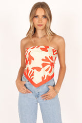 Akeli Scarf Top - Orange Botanica