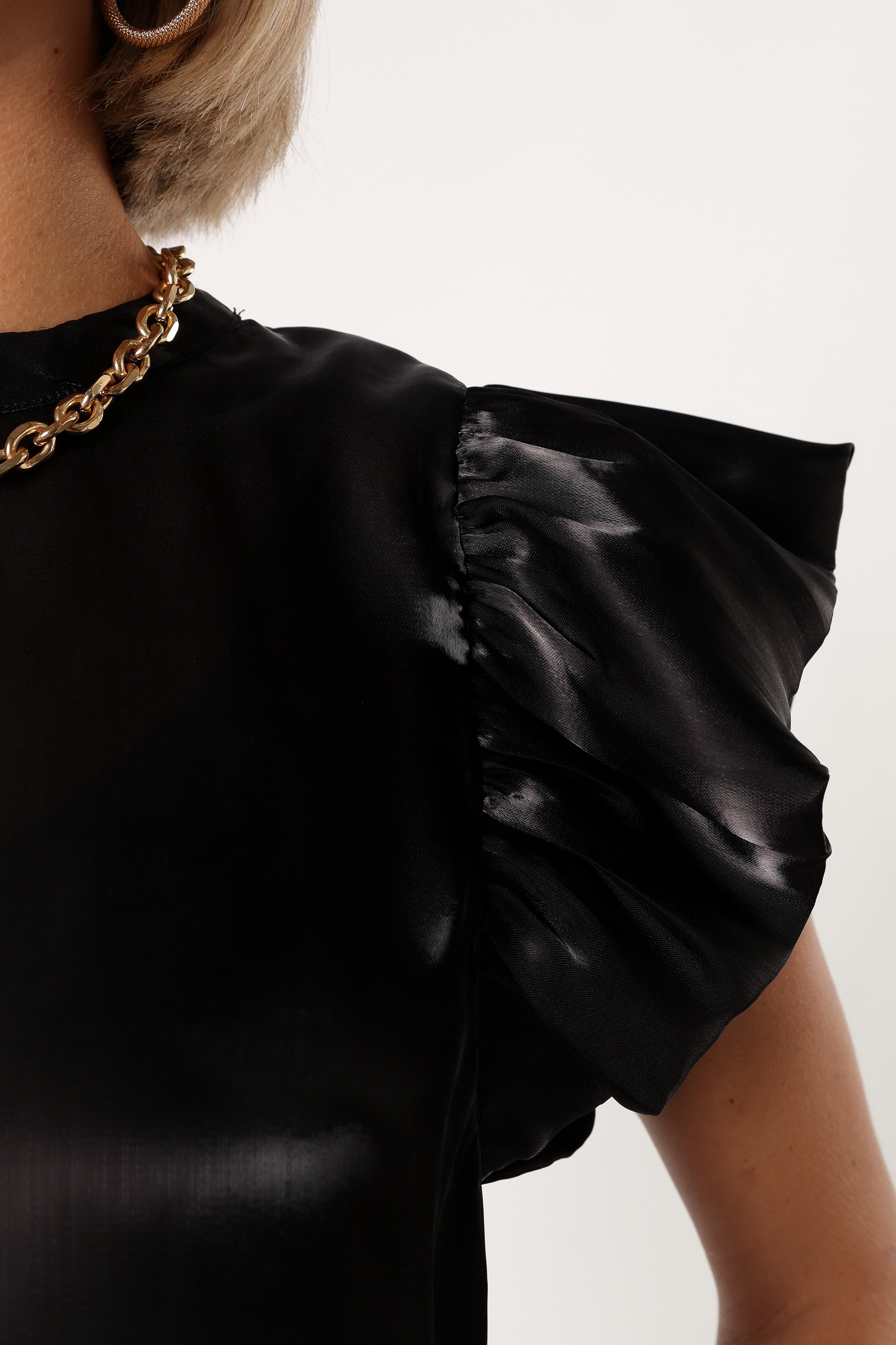 Marianna Ruffle Sleeve Top - Black